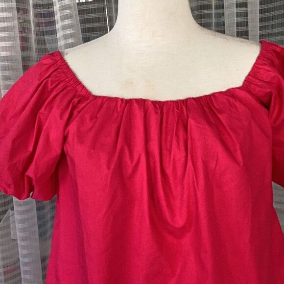 NWT Sugarlips Hot Pink Off The Shoulder Puff Sleeve Mini Dress XS - Picture 4 of 10